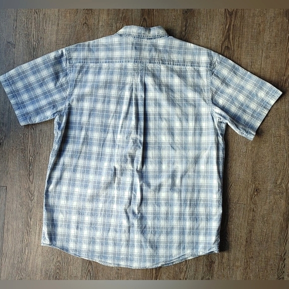 LL Bean Button Down Men's Blue Plaid Flannel Shirt Short Sleeve XL-TALL Casual - Picture 11 of 13